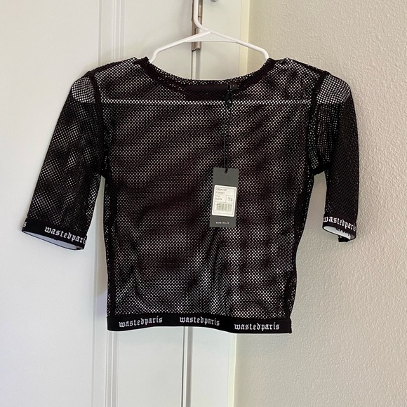 Wasted Paris NWT Fishnet Crop Top - Picture 2 of 8